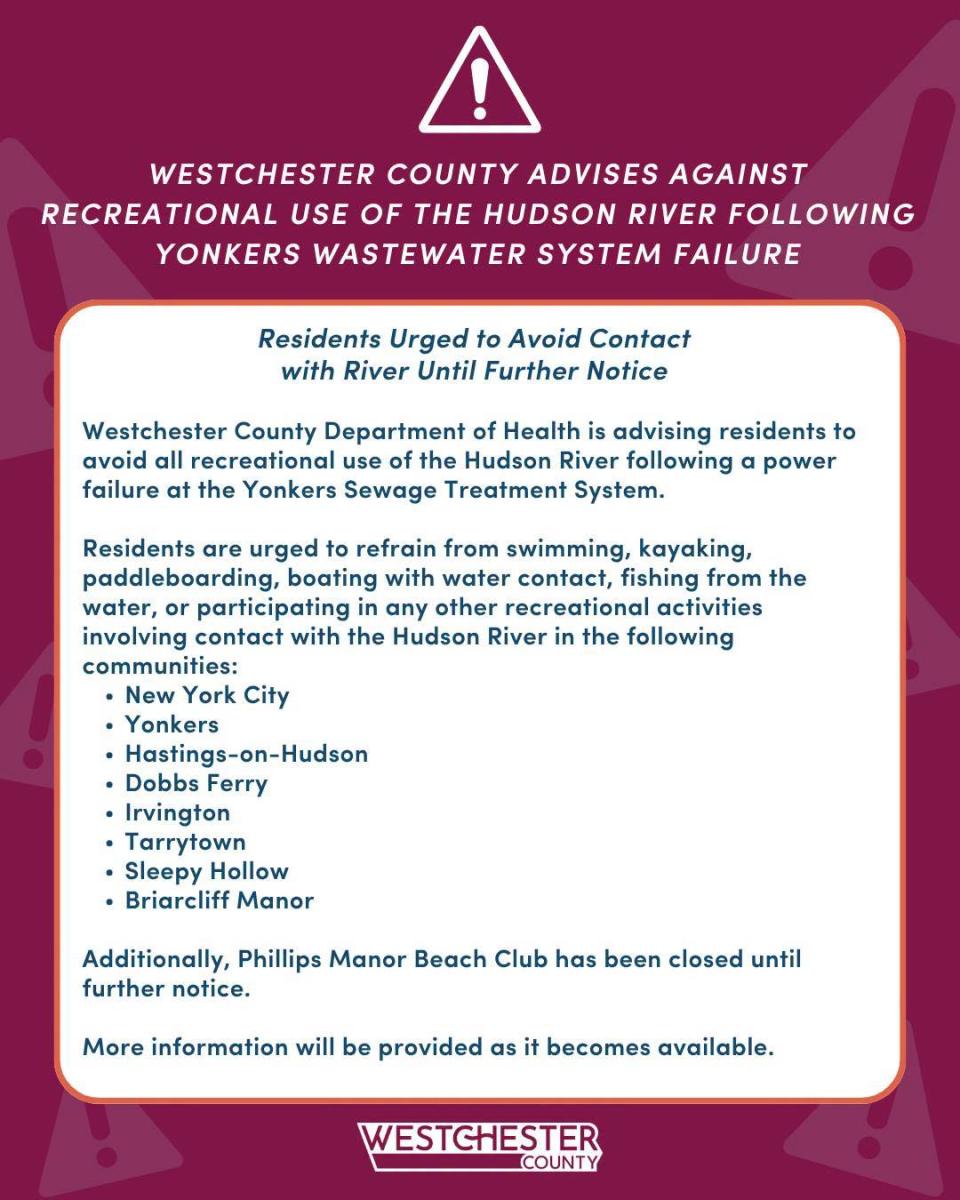 Hudson River advisory