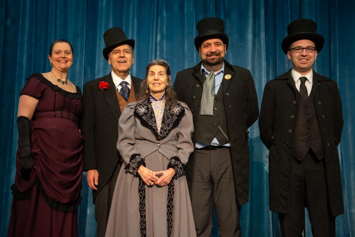 The 2023 Village Board of Trustees Reenacting the Founding of the Village in 1898 Attire
