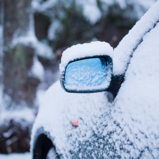 snowed in car
