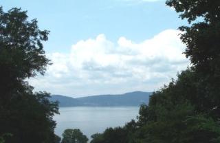 View of the Hudson River from Hunter Place. 