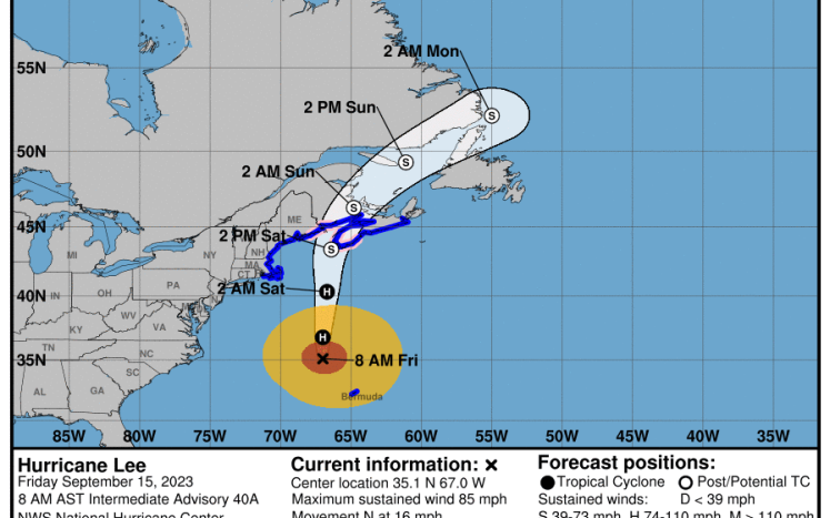 Forecast Track - Hurricane Lee