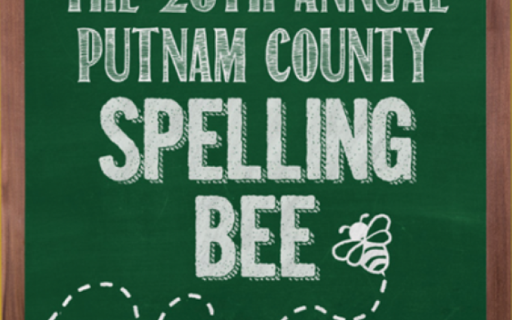 The 25th Annual Putnam County Spelling Bee written on a chalkboard